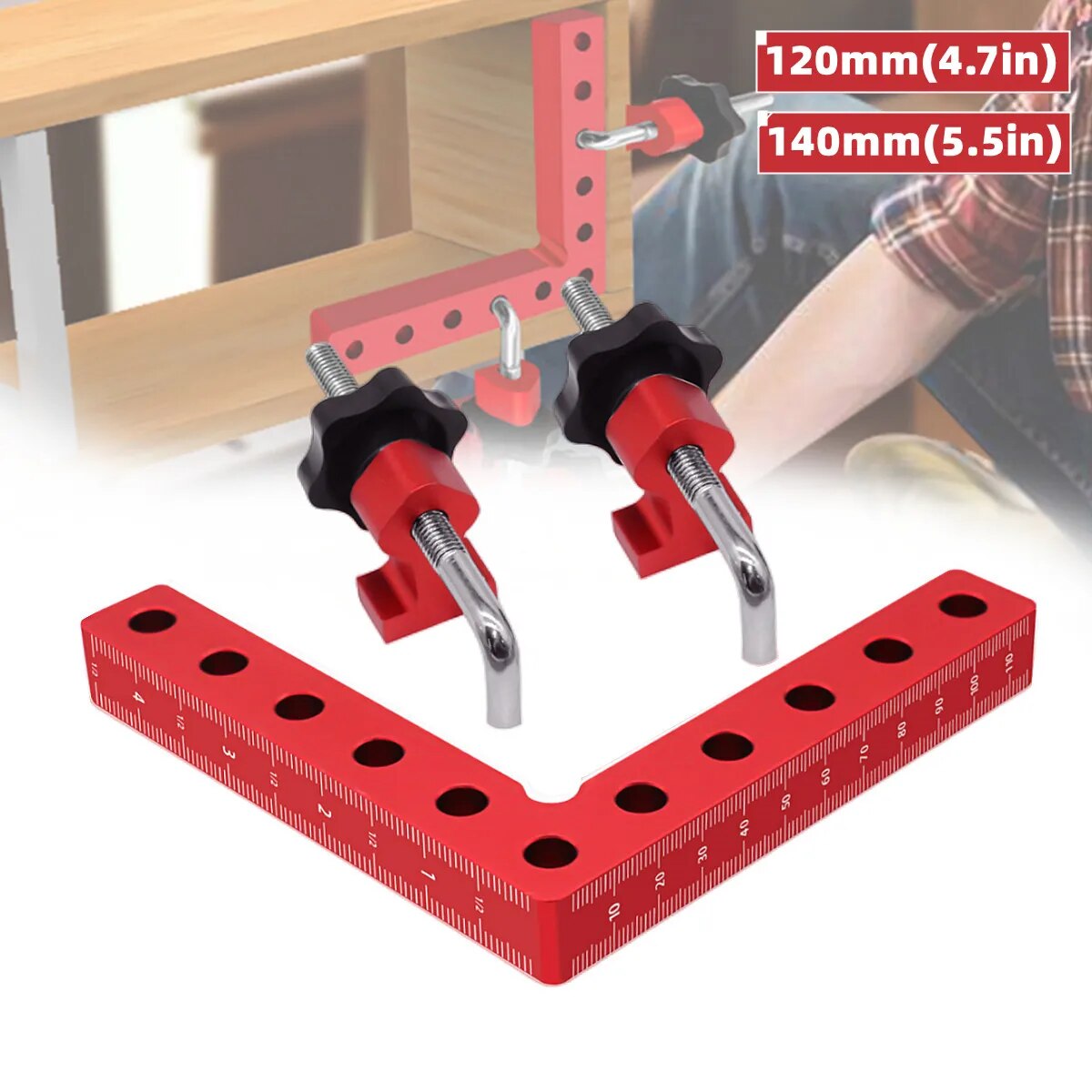 Woodworking Right Angle Clamp - 1Set 90 Degree Positioning Squares Aluminum