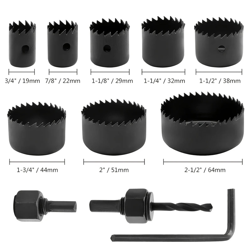 8pcs Woodworking Hole Saw Kit  - đánh giá và giá Woodworking Drill Bits