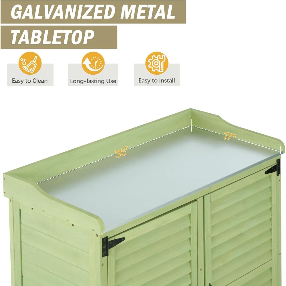 Outdoor Potting Bench with Met - đánh giá và giá Woodworking Or Woodworking
