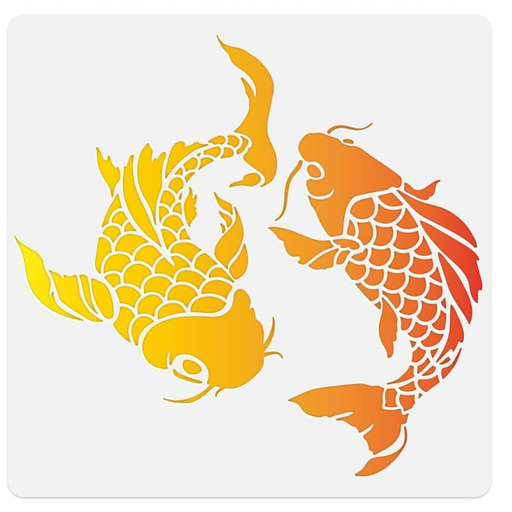 Koi Fish Wall Stencil Template - đánh giá và giá Woodworking Veneer
