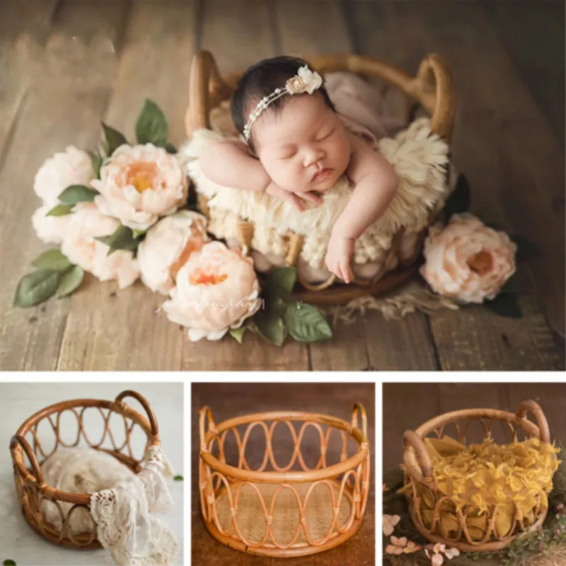Baby Rattan Basket Newborn Pho - đánh giá và giá Woodworking Veneer