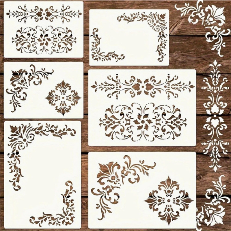 6Pcs Floral Corner Stencils fo - đánh giá và giá Woodworking Veneer