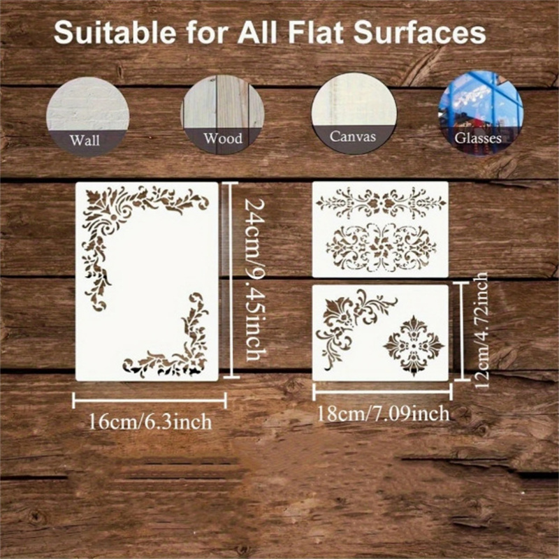 6Pcs Floral Corner Stencils fo - đánh giá và giá Woodworking Veneer
